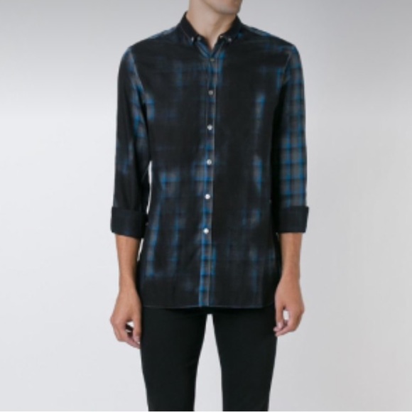 NWT Lanvin spray paint effect checked shirt - Picture 4 of 16